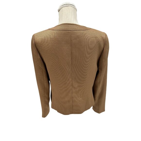 Tahari Arthur S. Levine Womens Jacquard Blazer Size 10 Brown - Picture 4 of 11